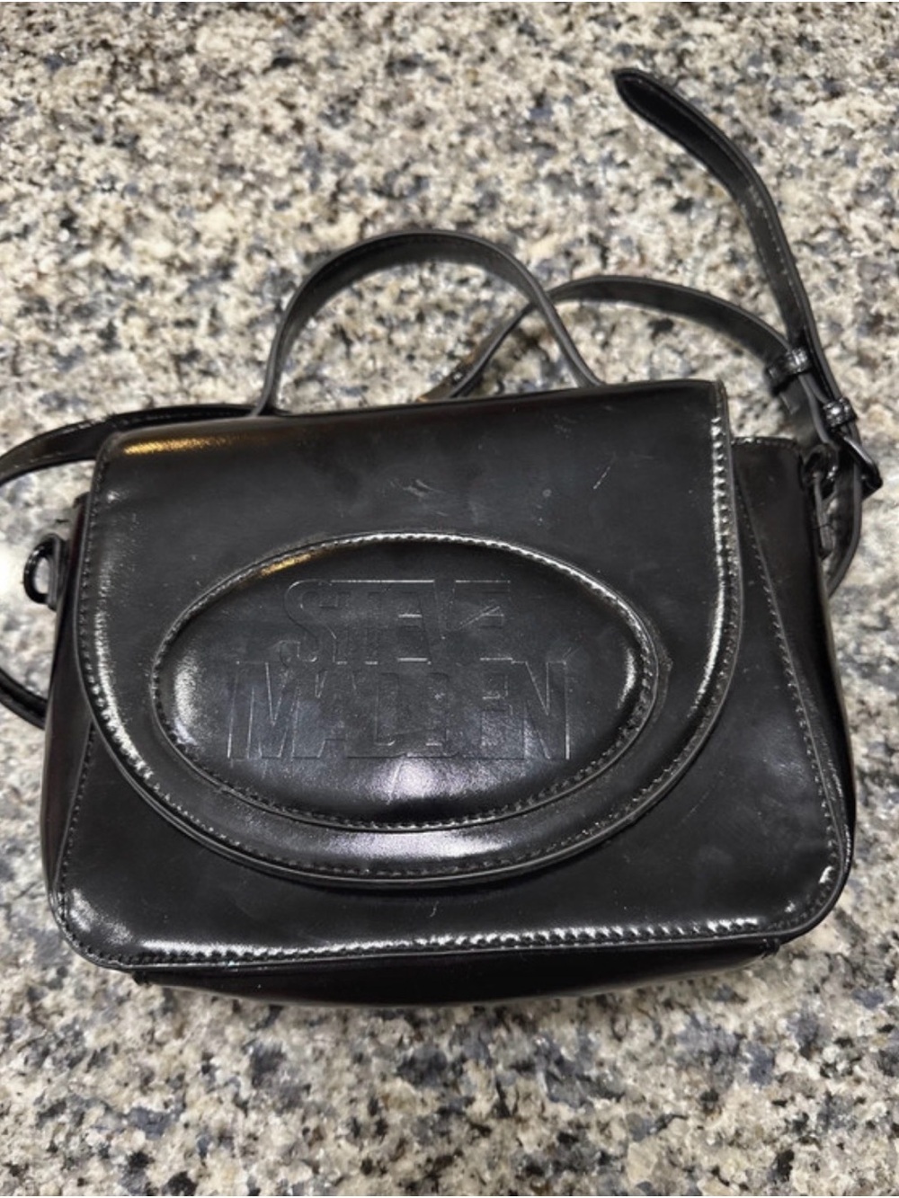 Steve Madden Black Mini Top-Handle Crossbody Bag